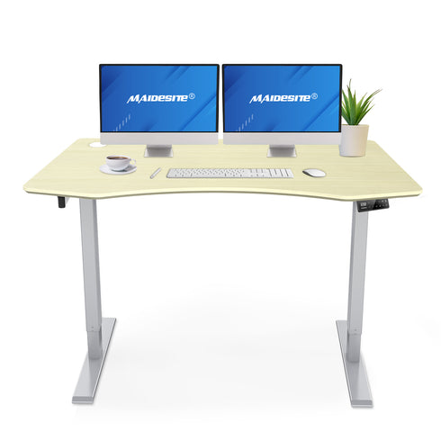 Maidesite Executive Series 55 inch Height Adjustable Standing Desk With Curved Desktop